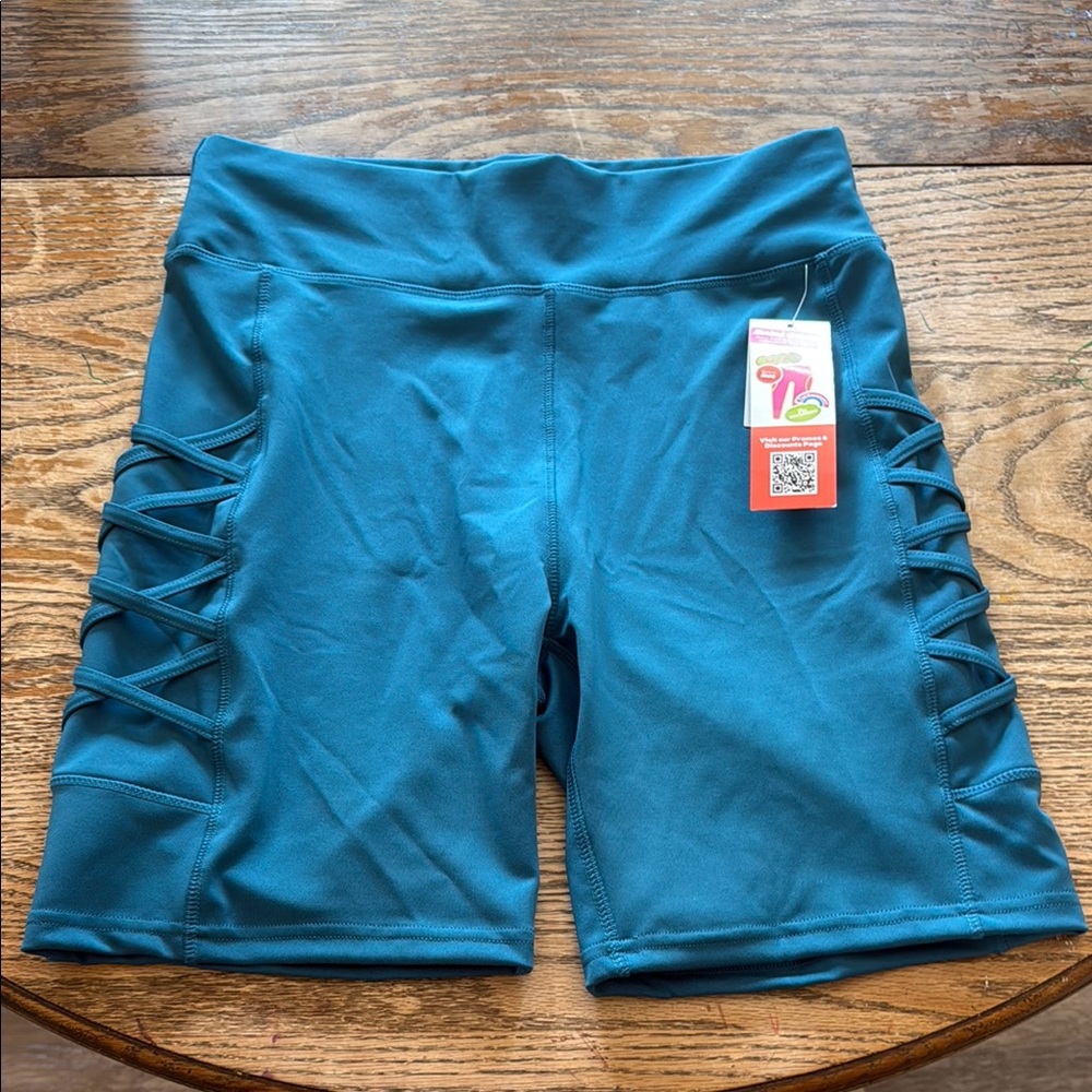 POP Fit Blue Athletic Shorts with Compression Fit